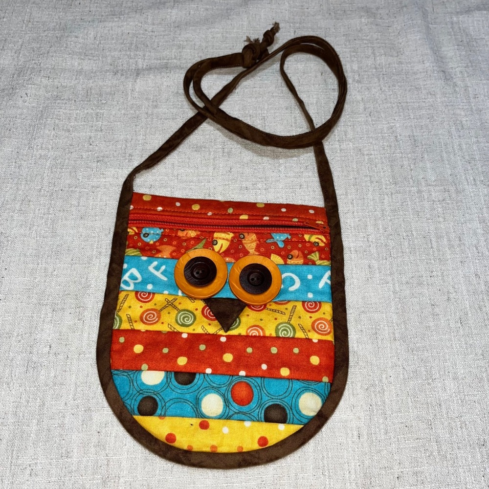 Owl Patchwork Crossbody Bag Kids Toddler Purse Zipper Handmade